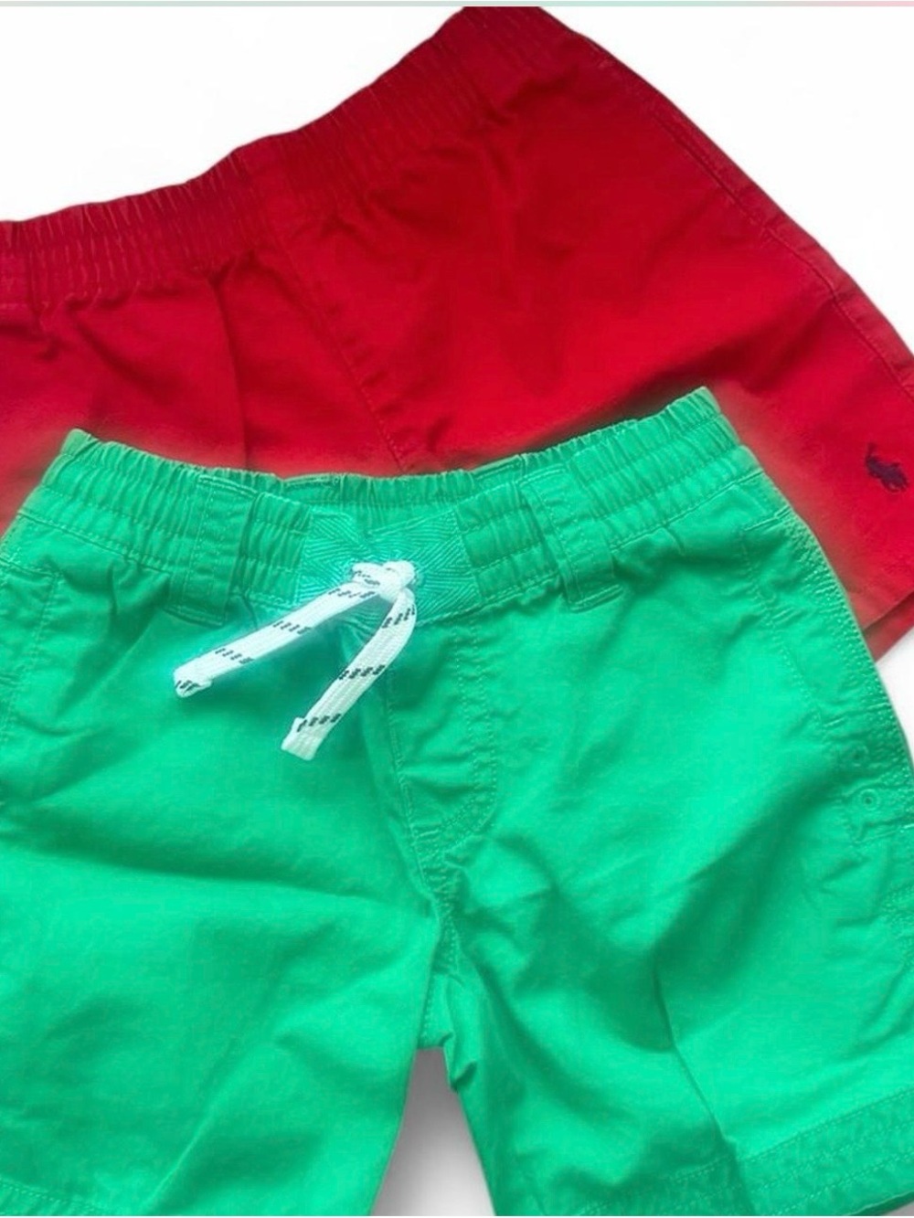Polo by Ralph Lauren Kids Green & Red Shorts - Twin Pack 18/24mo /2T